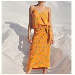 Anthropologie Sabia Wrap Skirt and Camisole Top SET Size 10.
